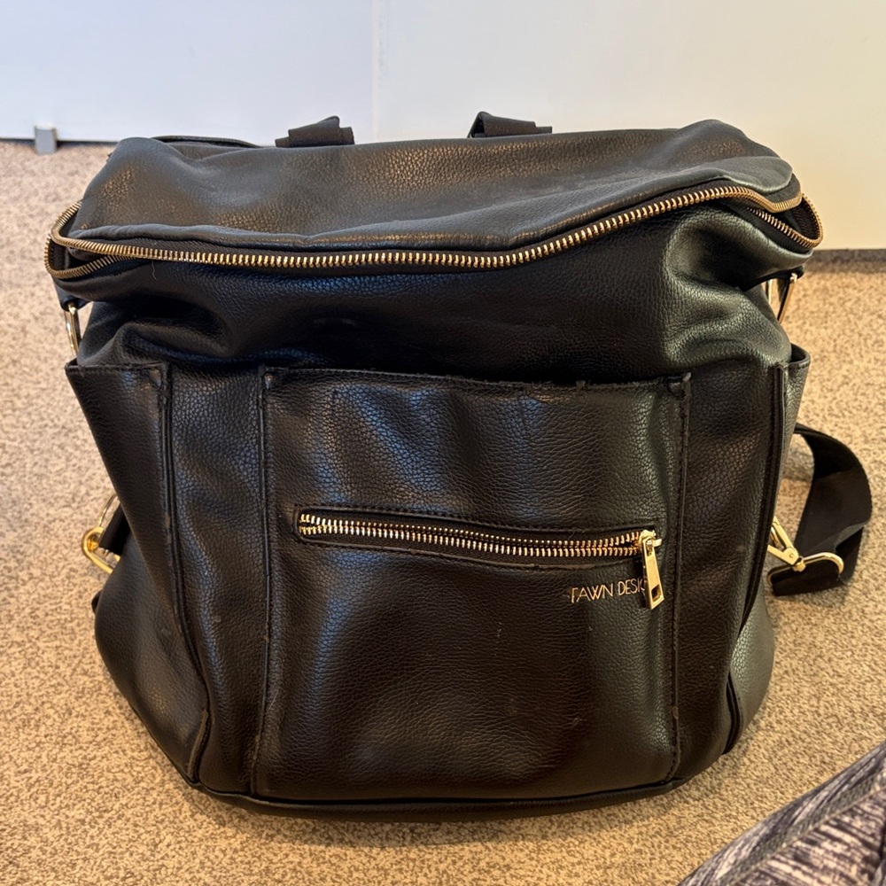 Fawn Design Black and Gold Backpack